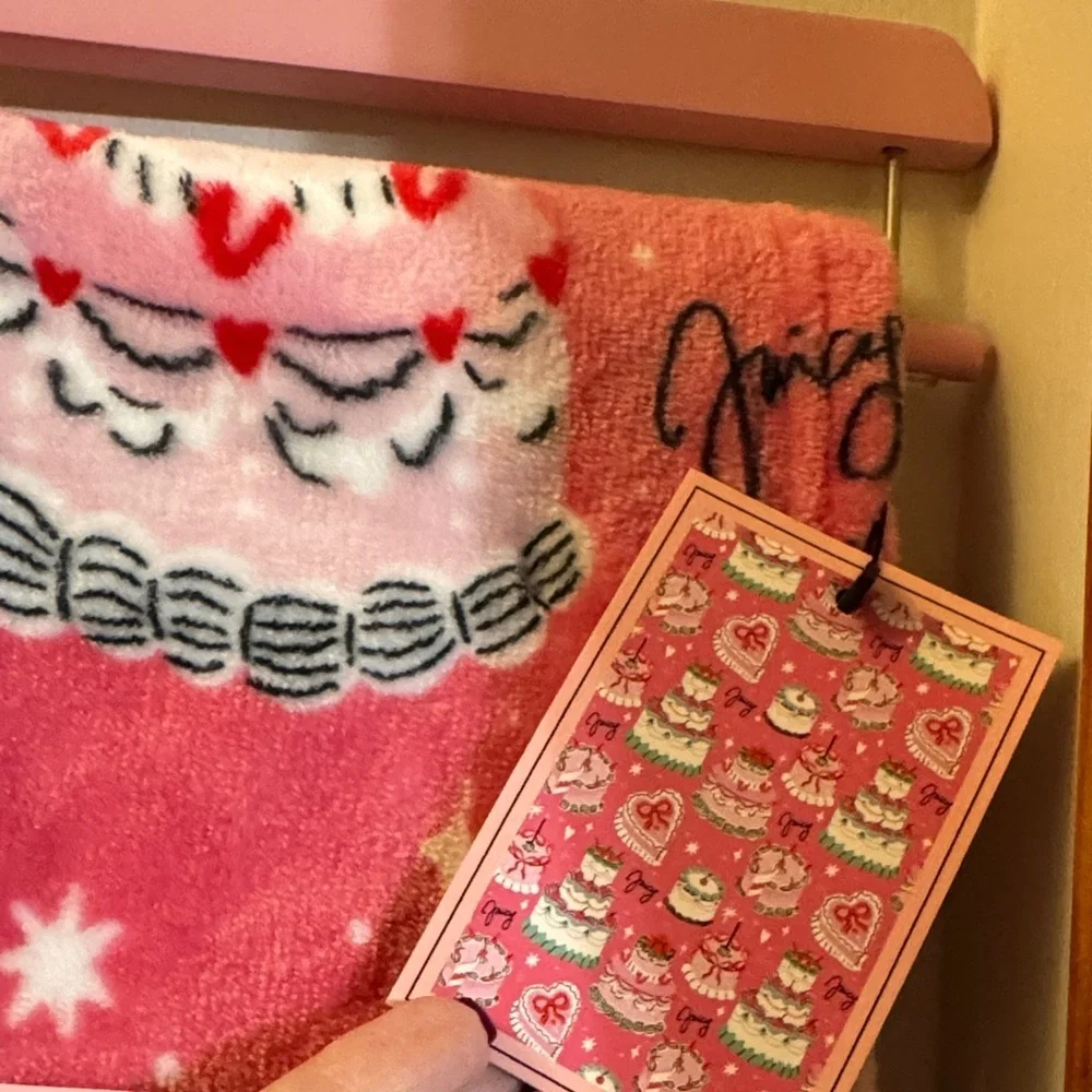 Juicy Couture Pink and White Fleece Blanket